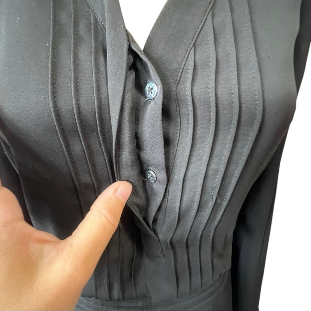 White House Black Market Black Long Sleeve Dress EUC 0 - Picture 3 of 10